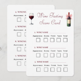 Tarjeta de Puntuación de Cata de Vino Elegante