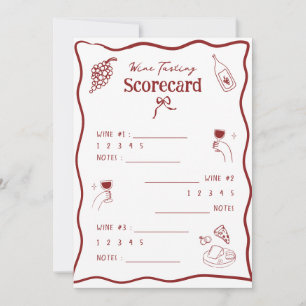 Tarjeta de puntuación de cata de vino Hoja de punt