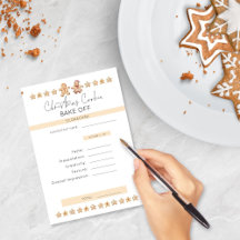 Tarjeta de puntuación de Fiesta Cookie Bake Off