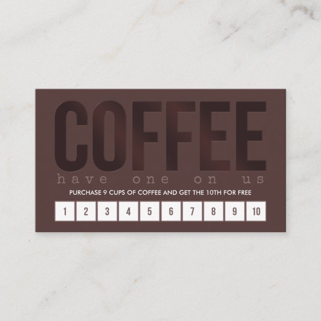 Tarjeta de punzón de café marrón oscuro (Anverso)