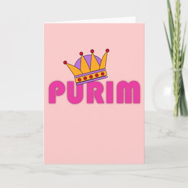 Tarjeta de Purim con la corona (Anverso)