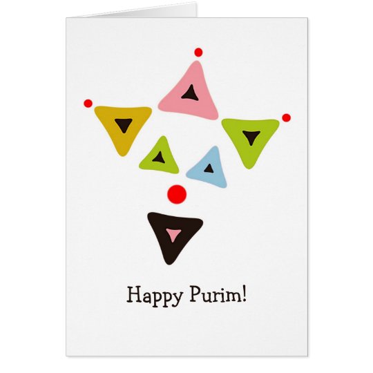 Tarjeta de Purim del payaso de Hamantaschen