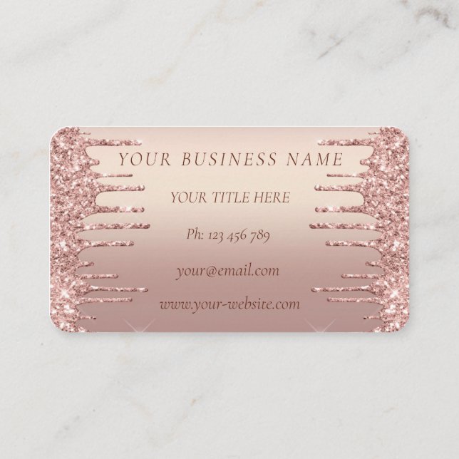 Tarjeta de Purpurina de oro Rosa Su Personalizació (Reverso)