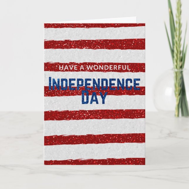 Tarjeta de Purpurina del Día de la Independencia (Anverso)