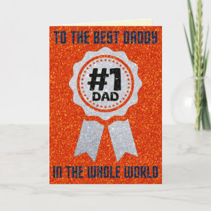 Tarjeta de Purpurina del Día del Padre de Mejor Pa