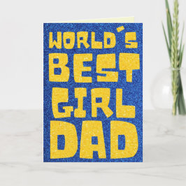 Tarjeta de purpurina del Día del Padre para el mej