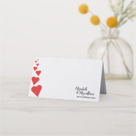 Tarjeta de Purpurina rojo Heart Place/Escort Card