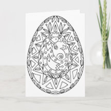 Tarjeta de Pysanki para colorear 5