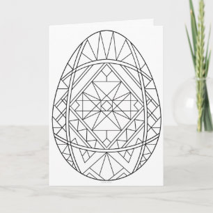 Tarjeta de Pysanky para colorear 1