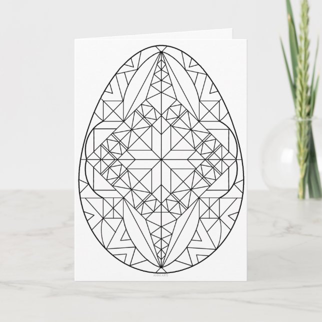 Tarjeta de Pysanky para colorear 2 (Anverso)