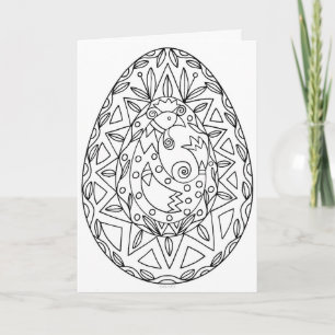 Tarjeta de Pysanky para colorear 5