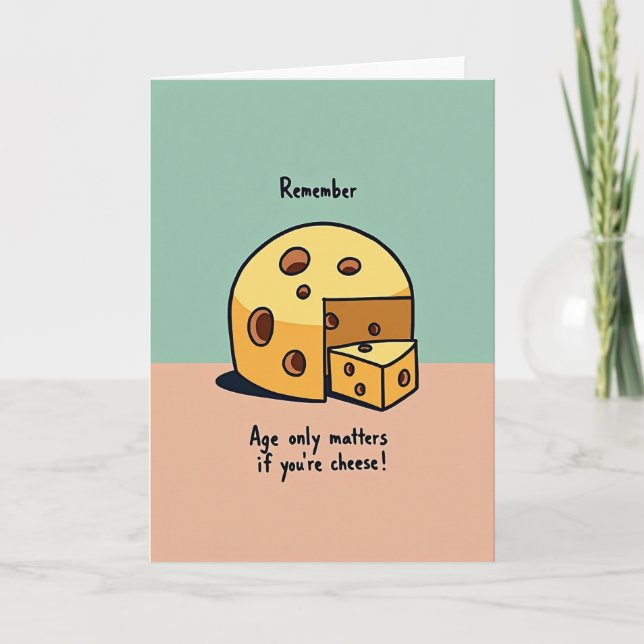 Tarjeta de Queso de Cumpleaños Caprichosa (Anverso)