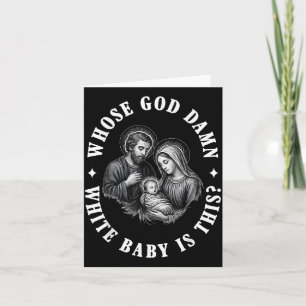 Tarjeta ¿De quién es este bebé blanco de Dios?