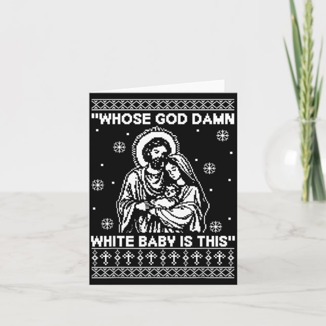 Tarjeta ¿De quién es este divertido bebé blanco de Dios en (Anverso)