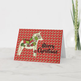 Tarjeta de Quilter's Dala Horse Navidades