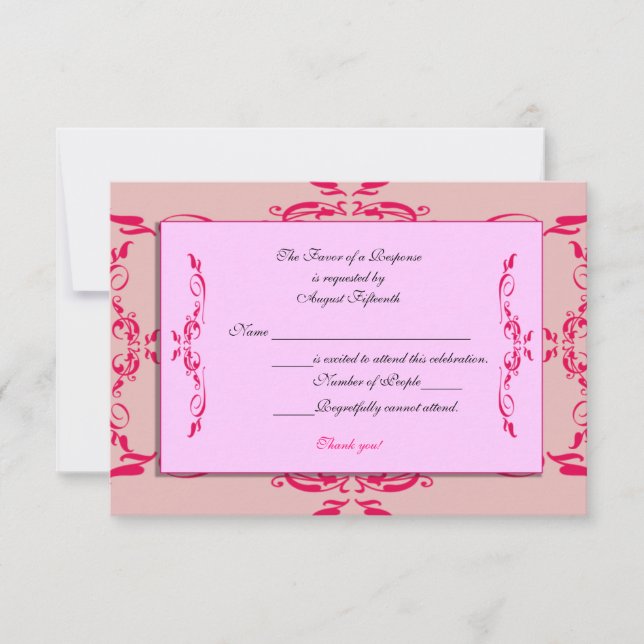 Tarjeta de Quinceanera RSVP (Anverso)