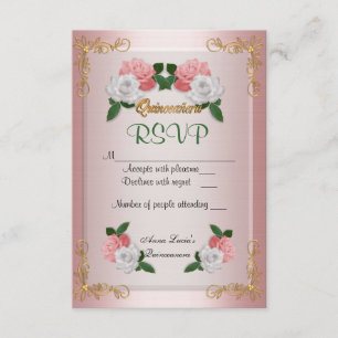 Tarjeta de Quinceanera RSVP