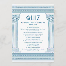 Tarjeta de Quiz de Fiesta Griega