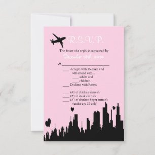 Tarjeta de R.S.V.P. 3.5x5 Línea Ciudad Rosa