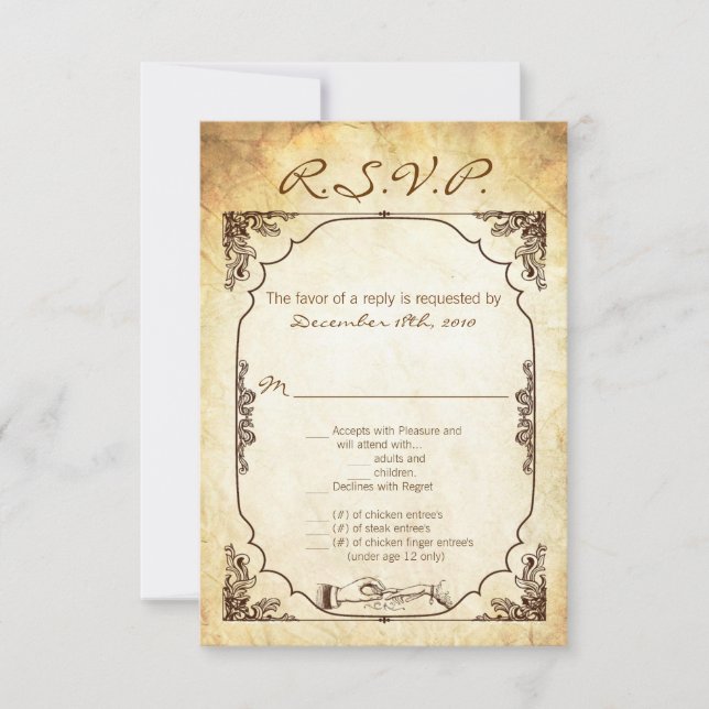 Tarjeta de R.S.V.P. 3.5x5 para intercambio de anil (Anverso)