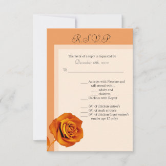 Tarjeta de R.S.V.P. 3.5x5 Rosa Naranja