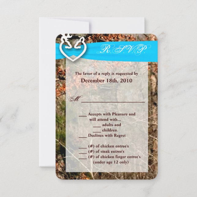 Tarjeta de R.S.V.P. de 3.5x5 Pareja de Venados Cam (Anverso)