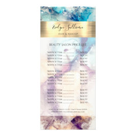 Tarjeta de rack Blue Purple Watercolor Price List