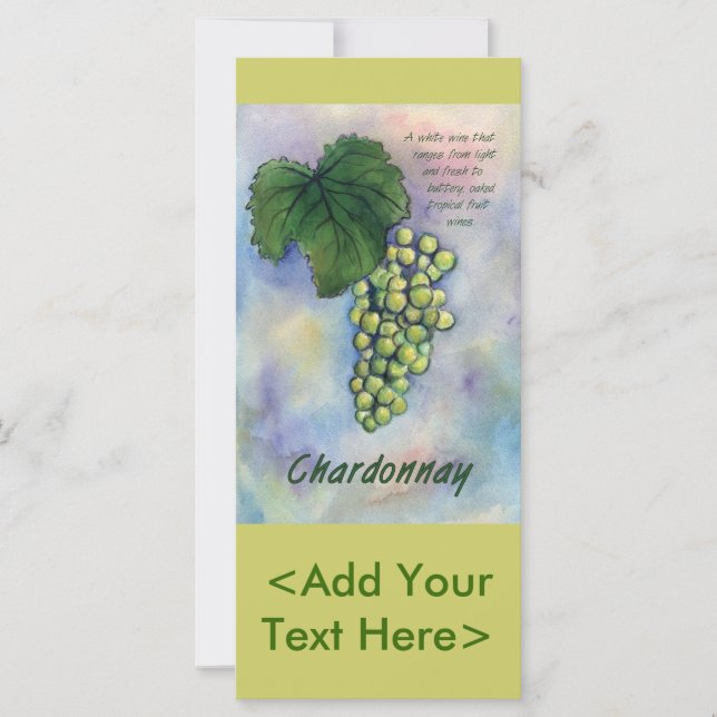 Tarjeta de rack Chardonnay Wine Grapes & Descripti (Anverso)