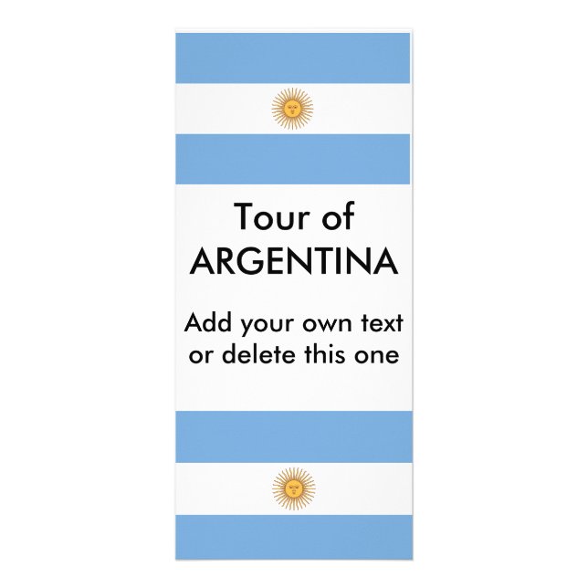 Tarjeta de rack con bandera de Argentina (Frente)