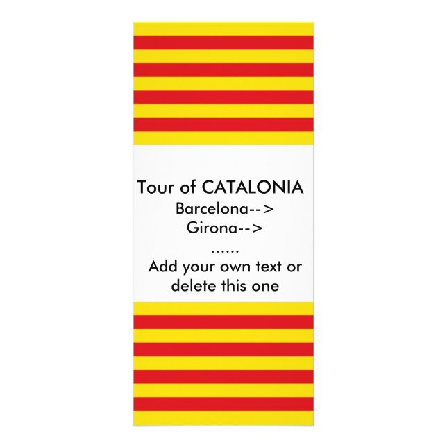 Tarjeta de rack con bandera de Cataluña (Frente)