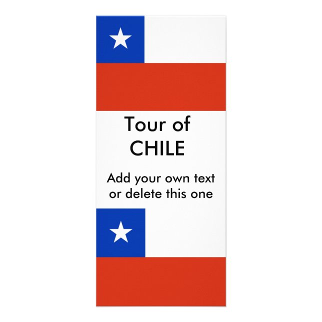 Tarjeta de rack con bandera de Chile (Frente)