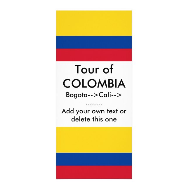 Tarjeta de rack con bandera de Colombia (Frente)