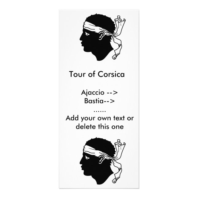 Tarjeta de rack con bandera de Córcega, Francia (Frente)