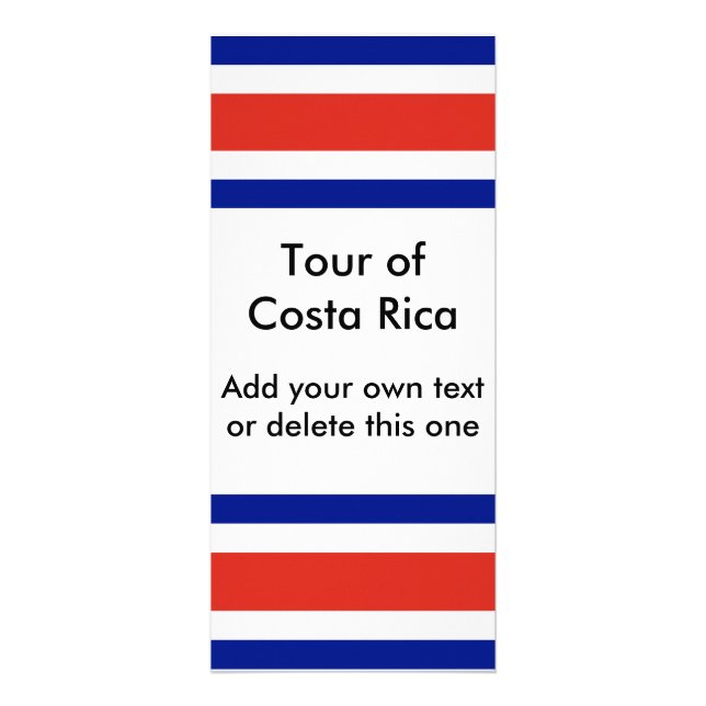 Tarjeta de rack con bandera de Costa Rica (Frente)