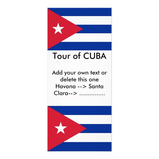 Tarjeta de rack con bandera de Cuba (Frente)