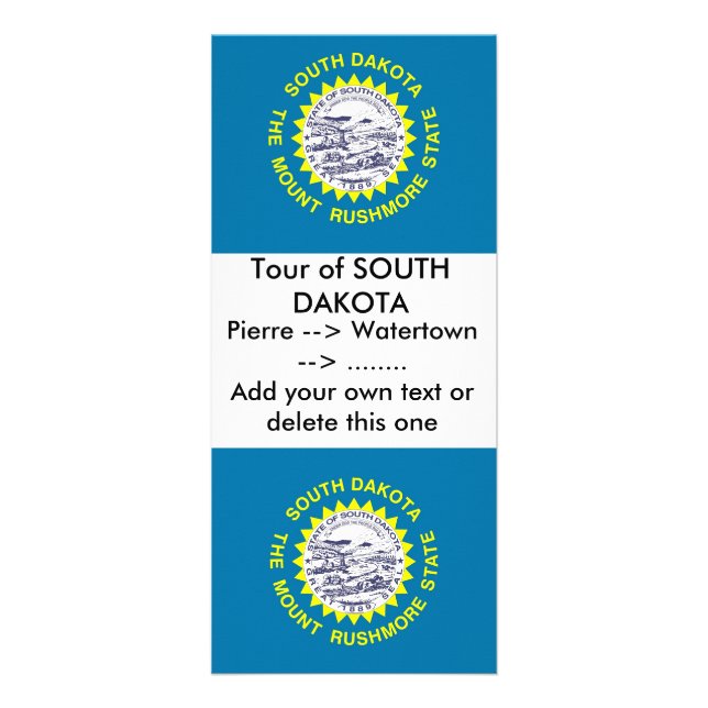 Tarjeta de rack con bandera de Dakota del Sur, EE. (Frente)