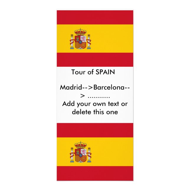 Tarjeta de rack con bandera de España (Frente)
