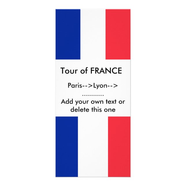 Tarjeta de rack con bandera de Francia (Frente)