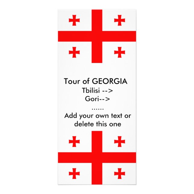 Tarjeta de rack con bandera de Georgia (Frente)