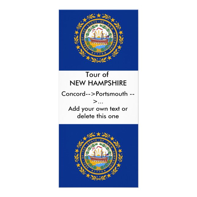 Tarjeta de rack con bandera de New Hampshire, EE.U (Frente)