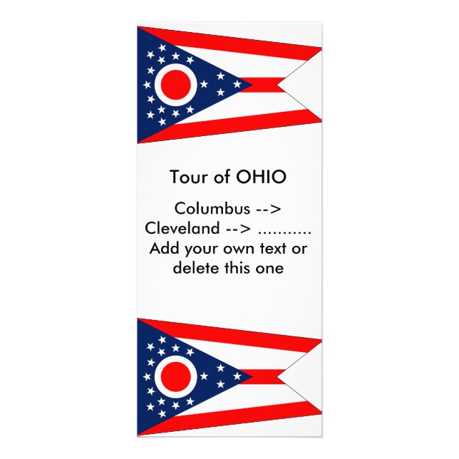 Tarjeta de rack con bandera de Ohio, EE.UU. (Frente)