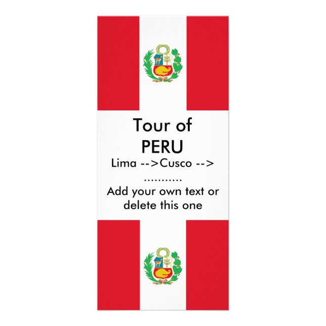 Tarjeta de rack con bandera de Perú (Frente)