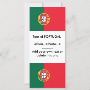 Tarjeta de rack con bandera de Portugal