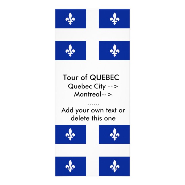 Tarjeta de rack con bandera de Quebec, Canadá (Frente)