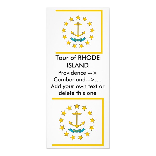 Tarjeta de rack con bandera de Rhode Island, EE.UU (Frente)