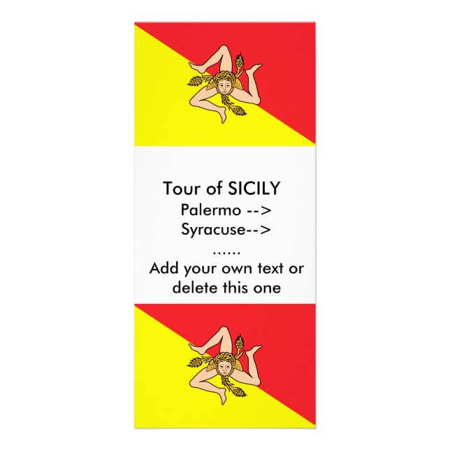 Tarjeta de rack con bandera de Sicilia, Italia (Frente)