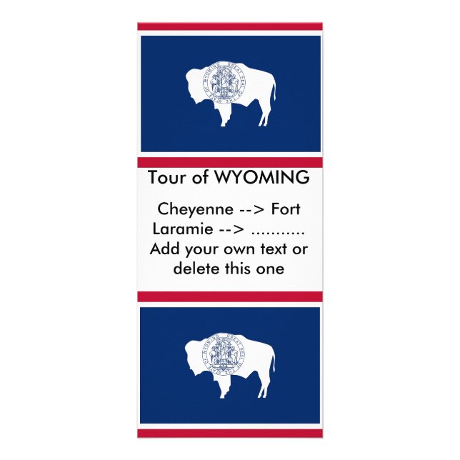 Tarjeta de rack con bandera de Wyoming, EE.UU. (Frente)