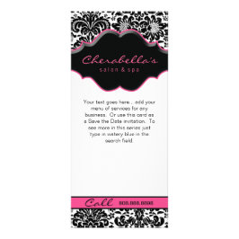 Tarjeta de rack Damask Color blanco negro rosado m