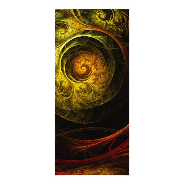 Tarjeta de rack de arte Sunrise Floral Red Abstras (Frente)