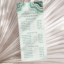 Tarjeta de rack de Geode Purpurina de oro verde az